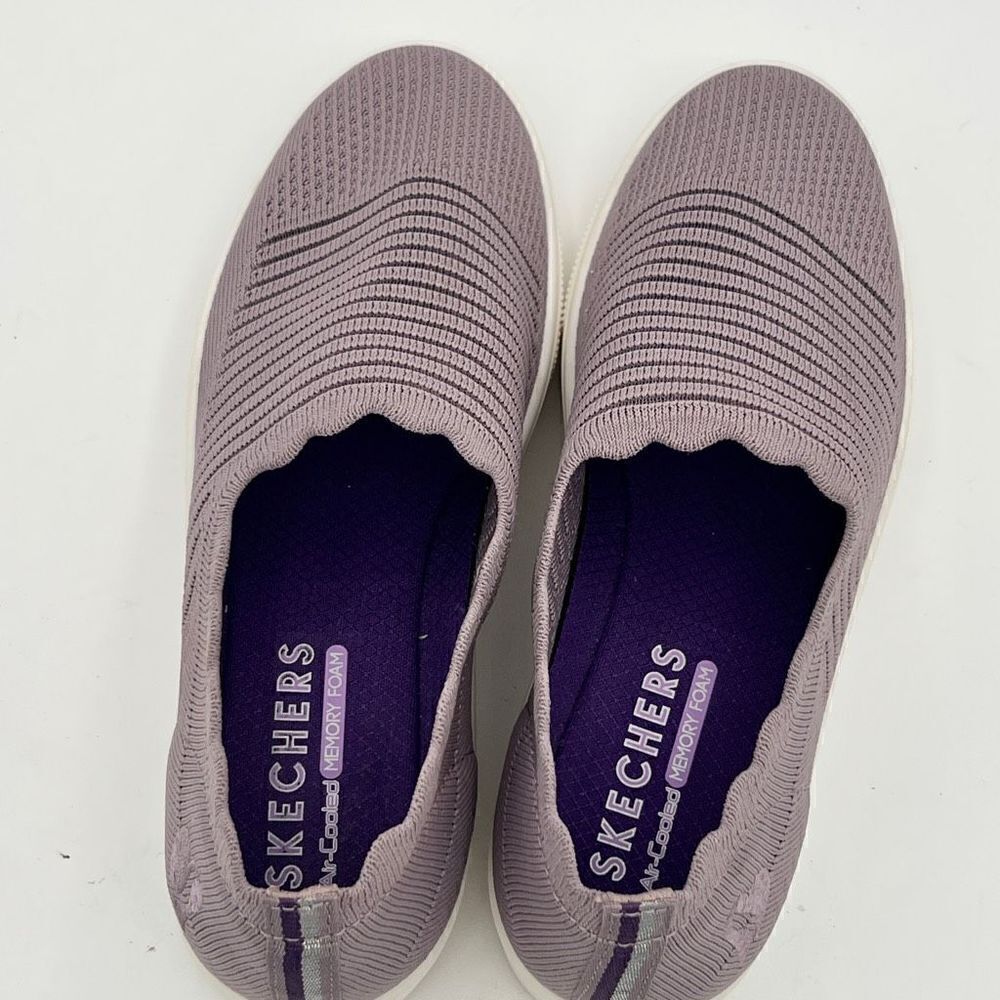 Skechers Shoes Knit Slip-On Light Lilac purple Women’s 8.5 Poppy Breezy Street - Picture 4 of 8
